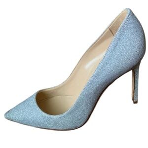Manolo Blahnik BB Silver Sparkle Pointed Pumps